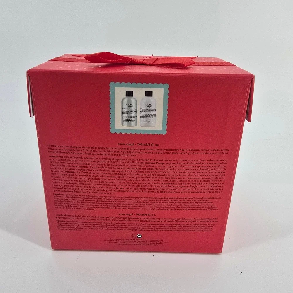 Philosophy Snow Angel 2pc Gift Set Shower Gel Body Lotion Blue Red Unisex 8oz